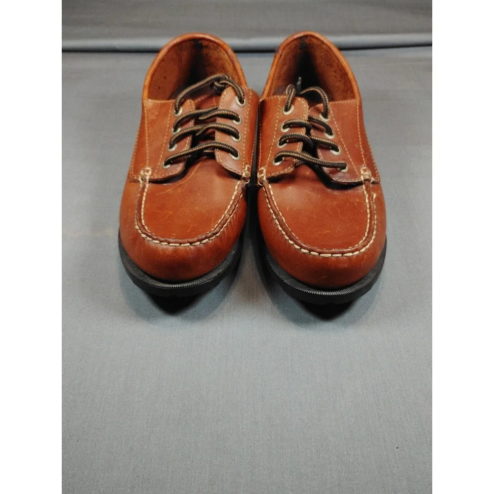 Eastland Falmouth Camp Moc Boat Shoes Men 8.5 Brown Anti Slip Leather Lace Up